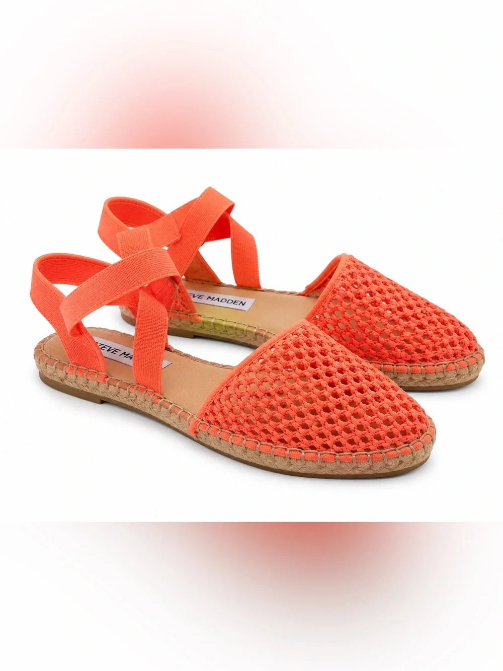 231. Steve Madden Coral Orange Woven Espadrille Sandal